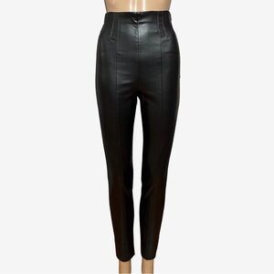 ZARA Faux Leather High-Waisted Leggings XS | Brushed Lined | 25–26” Waist